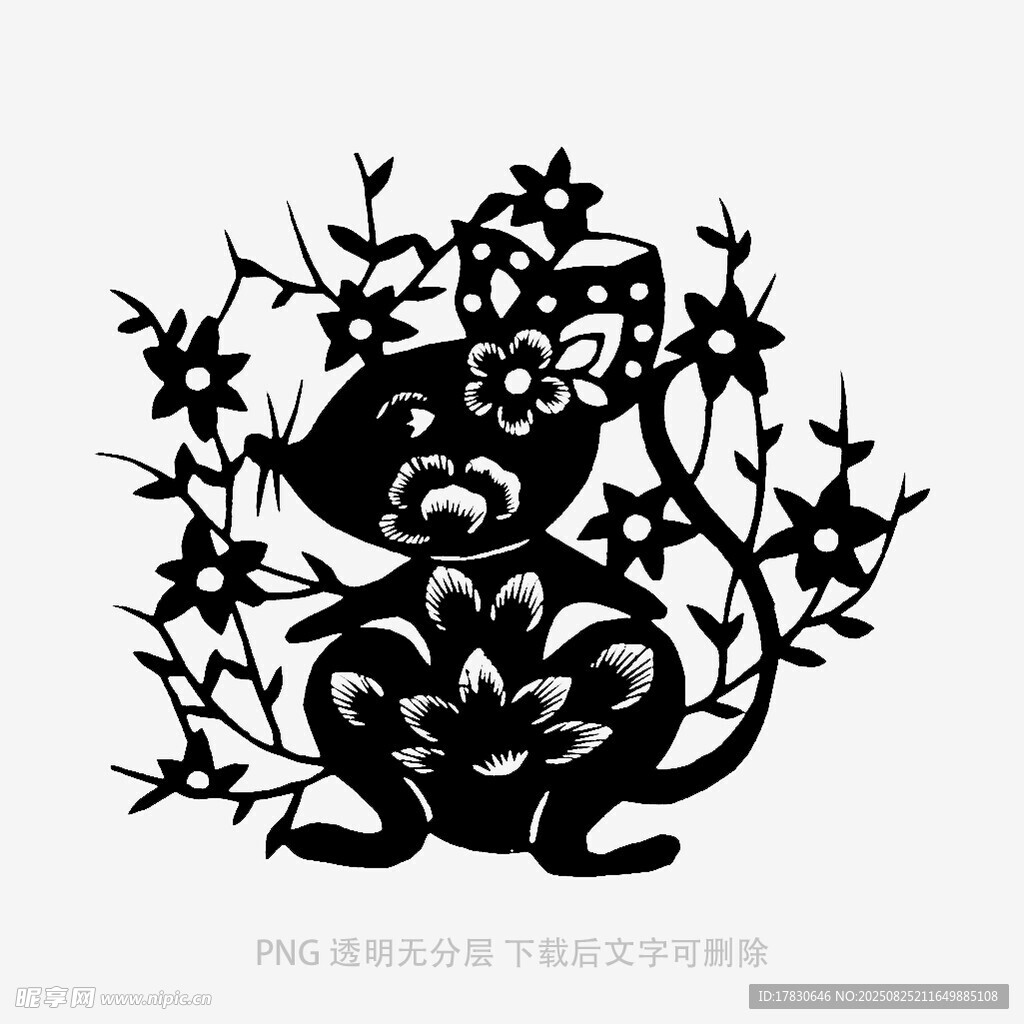 剪纸风猴形图案
