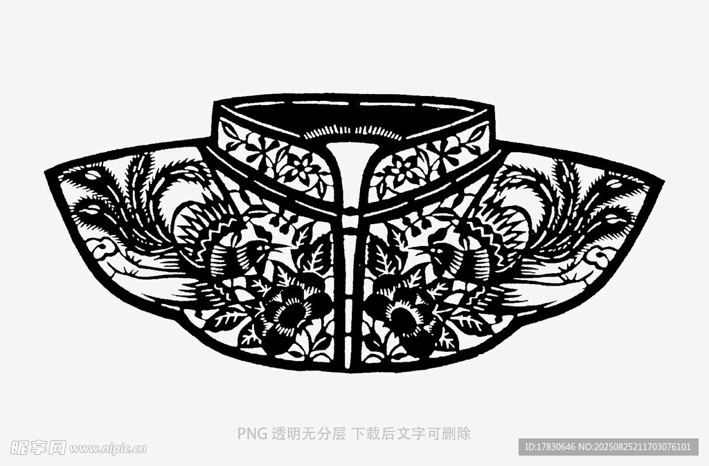 中式刺绣衣领图案设计