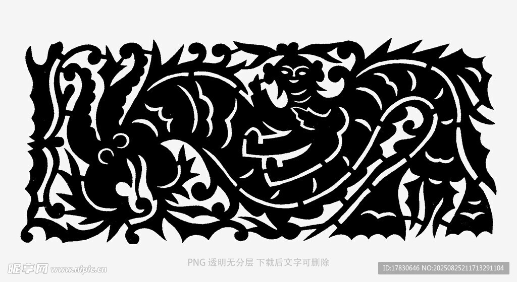 神秘黑白线条怪兽图案