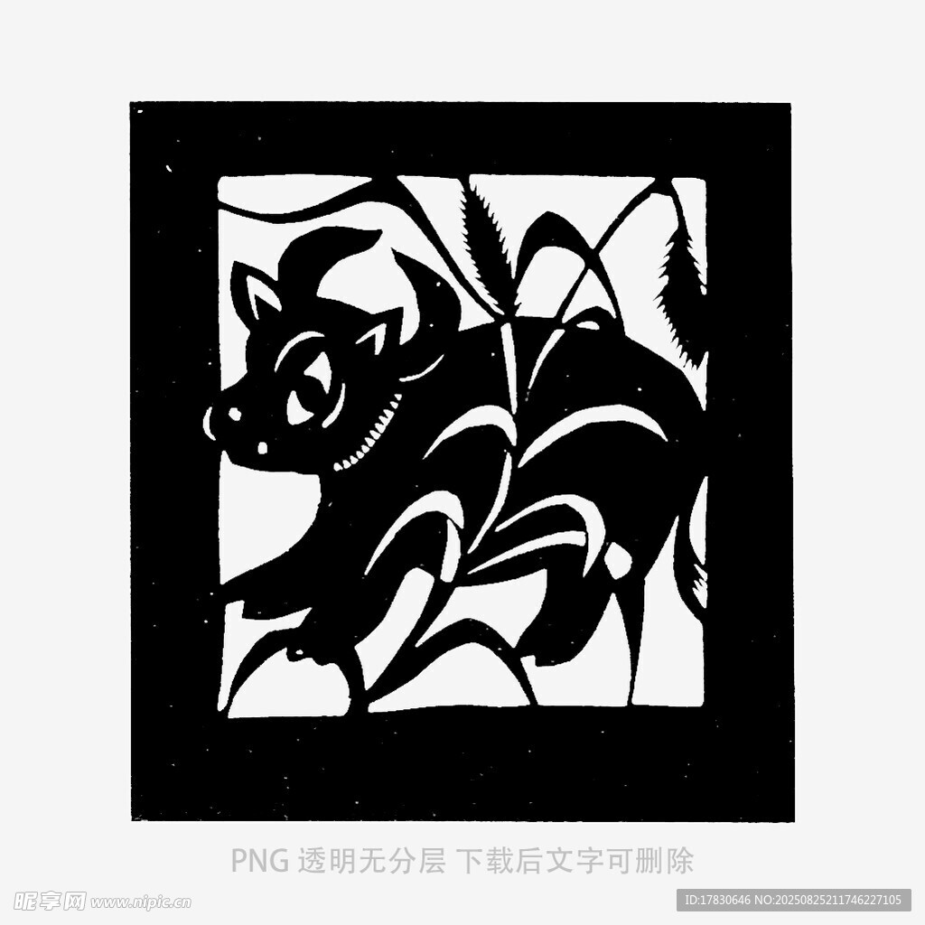 牛形剪纸艺术图案