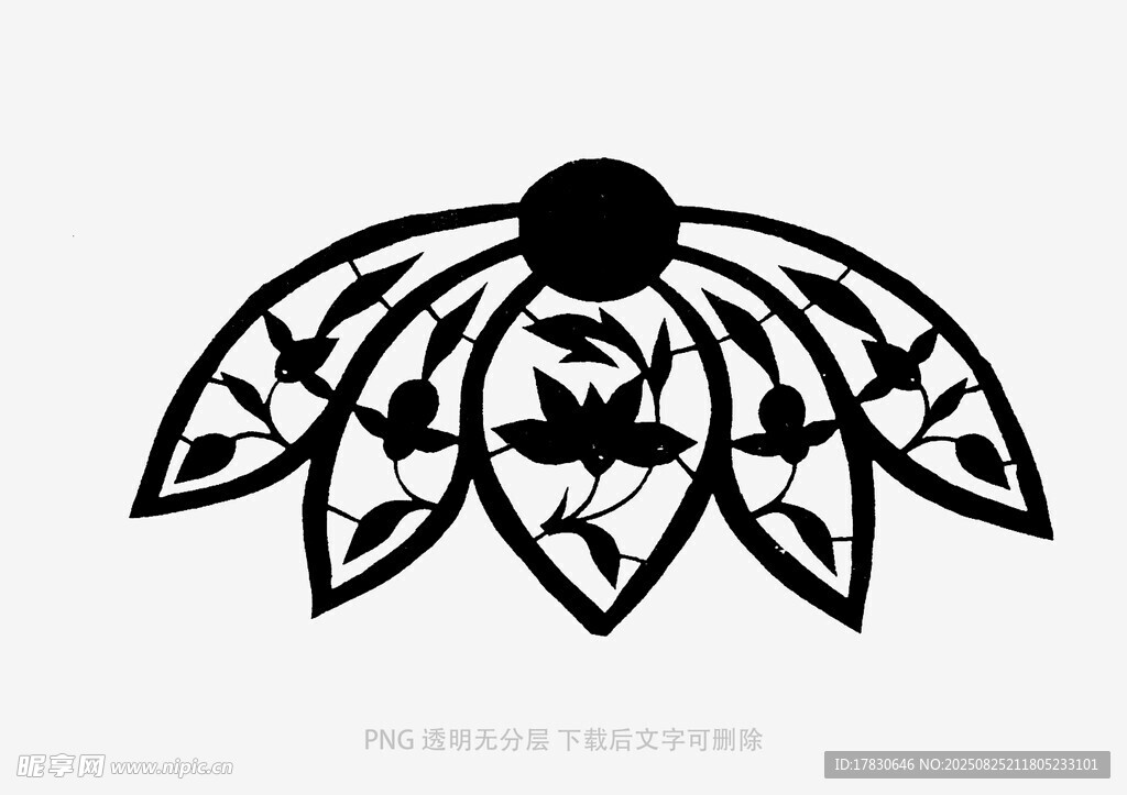 简约黑白莲花图案设计