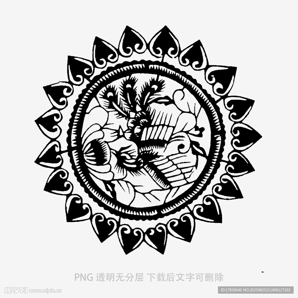 传统民族图案圆形装饰纹样