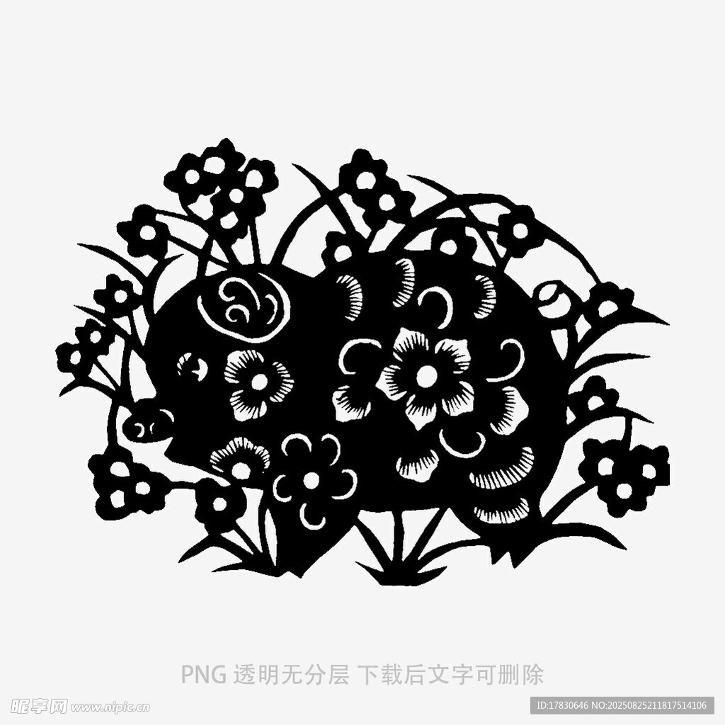 花卉剪纸艺术图案