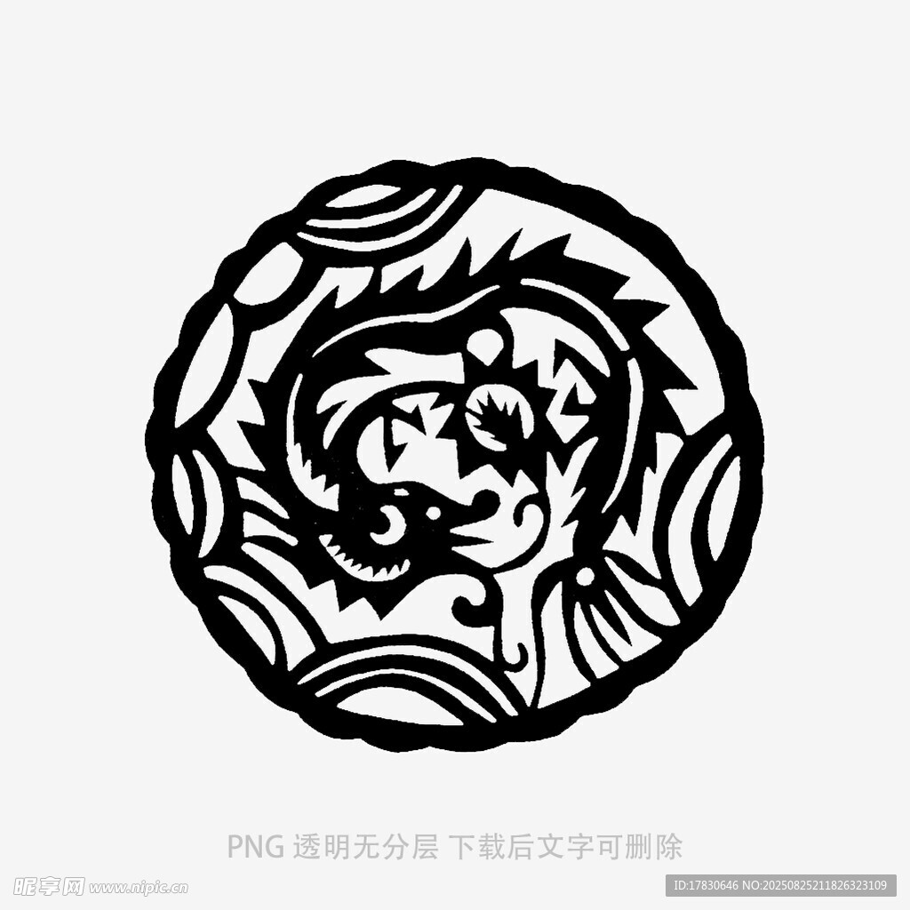 圆形龙纹图案