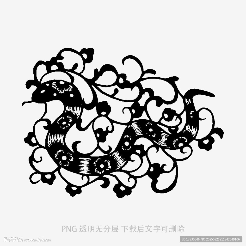 精致黑白花纹装饰图案