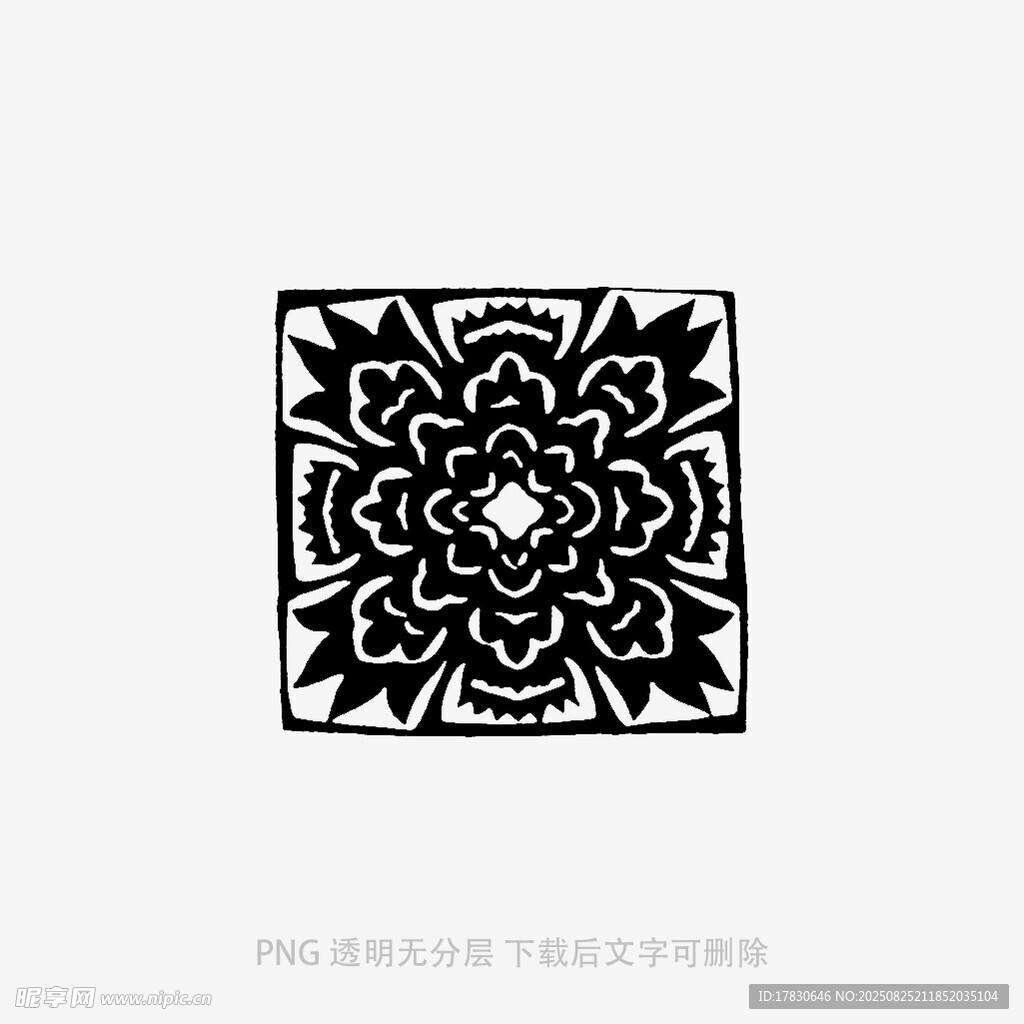 黑白几何花纹方形图案