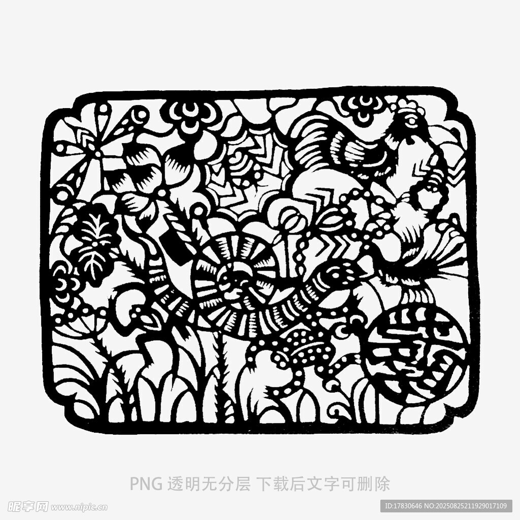 中式传统花卉蝴蝶图案
