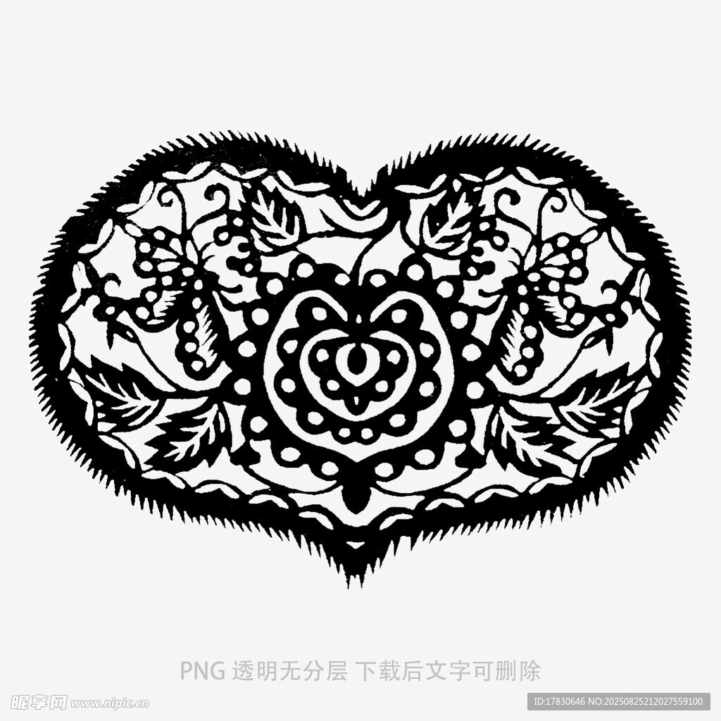 心形蕾丝花纹图案设计