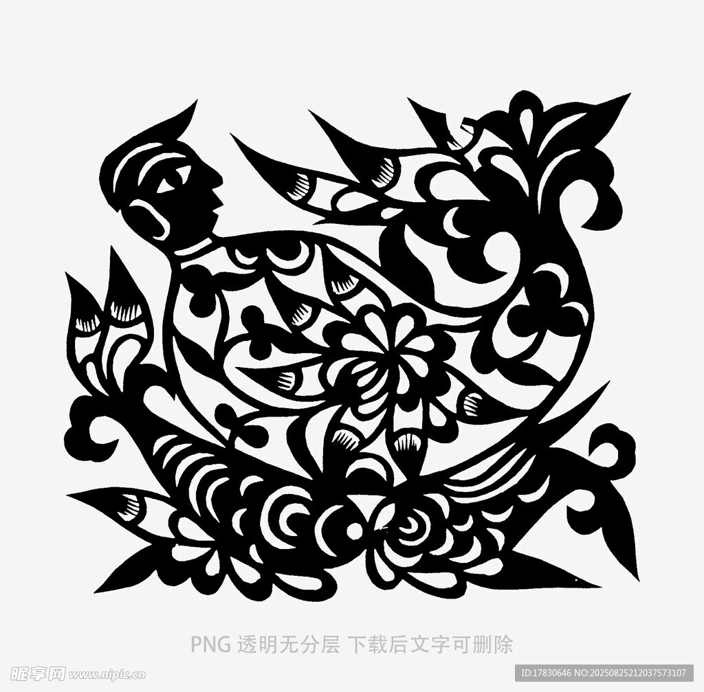 传统剪纸风格的精美图案