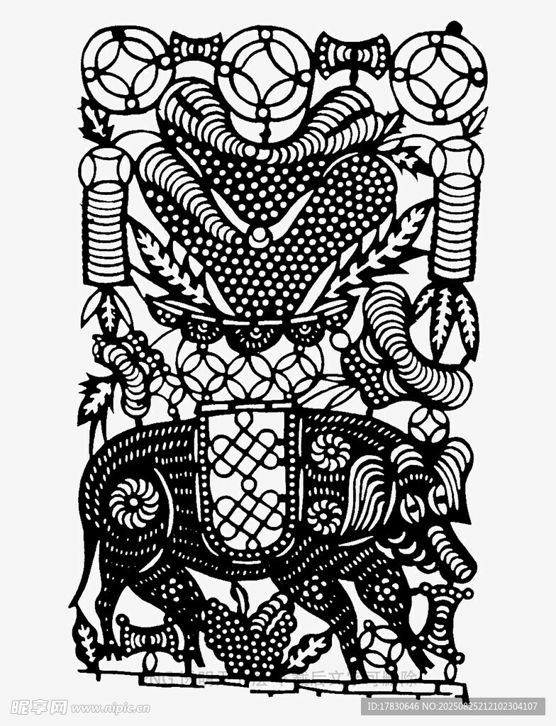 传统风格动物图案装饰画