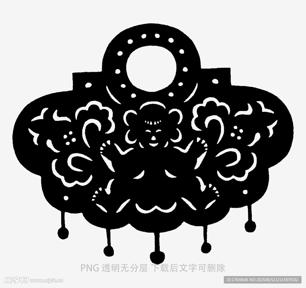 中式镂空花纹挂饰图案