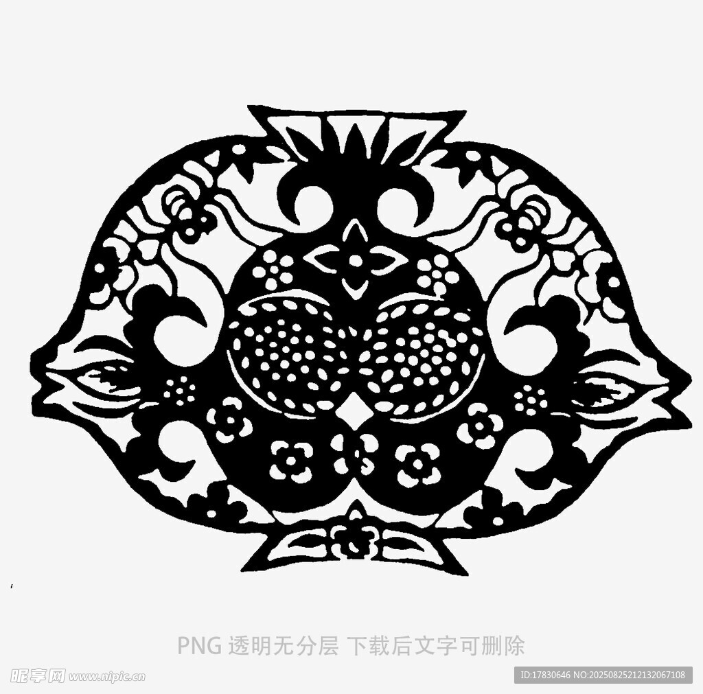 传统剪纸鱼形图案艺术