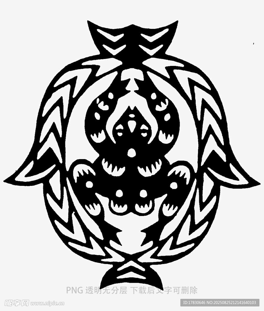 传统风格黑白图腾图案