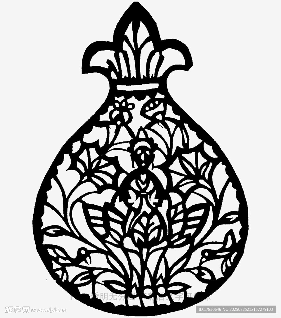 传统花纹装饰花瓶图案