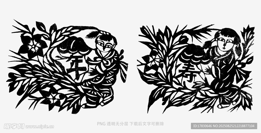 花卉骷髅纹身图案设计