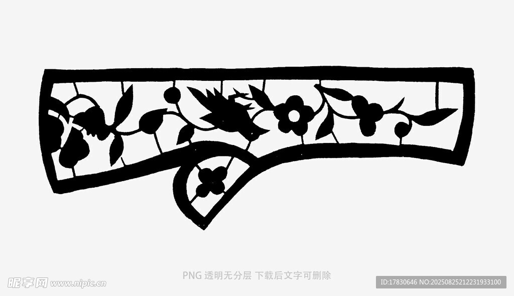 中式花卉边框图案设计