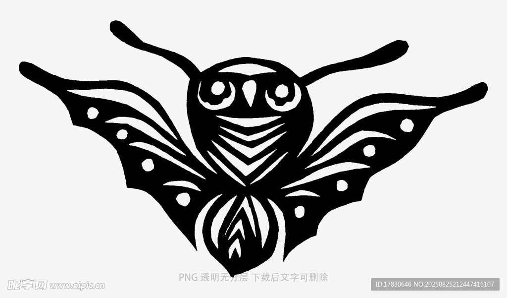 蝴蝶图腾剪纸图案设计