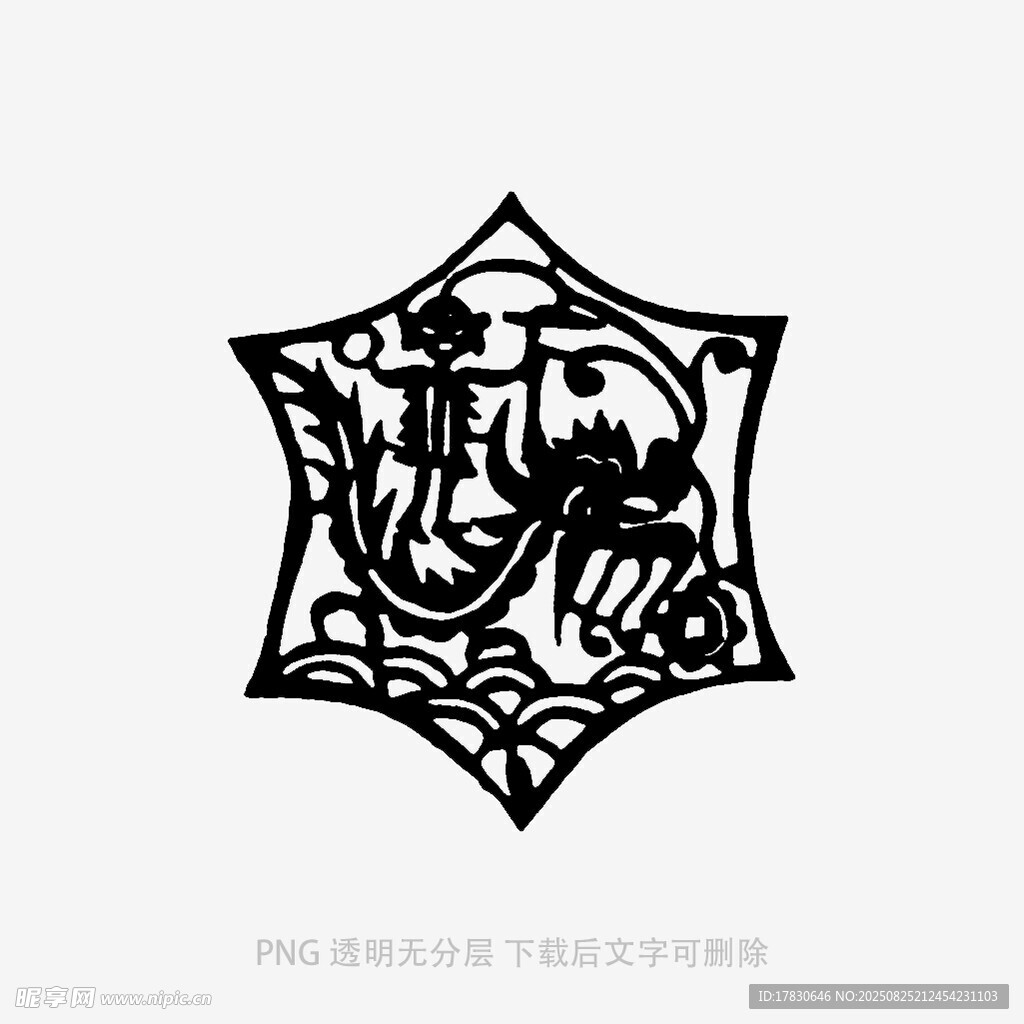传统剪纸风格的星形图案