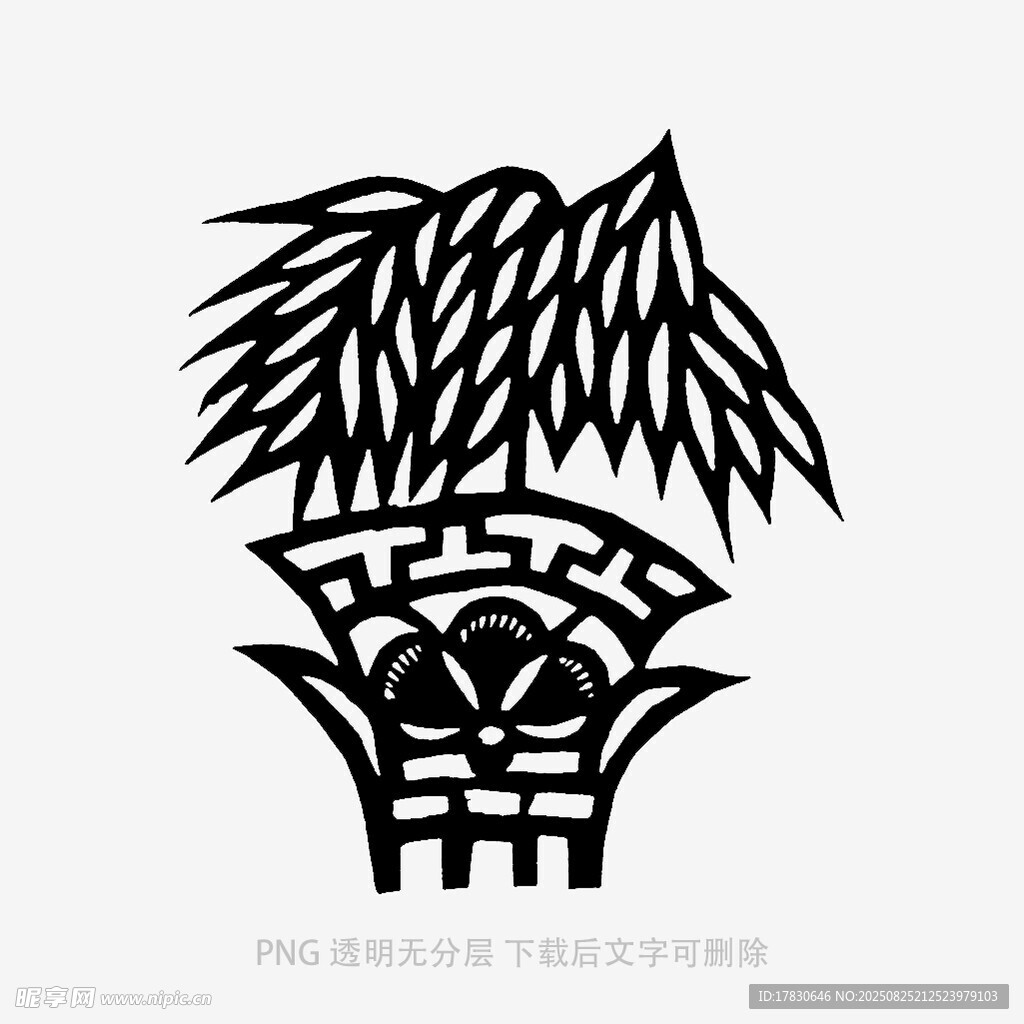 中式竹篓图案设计