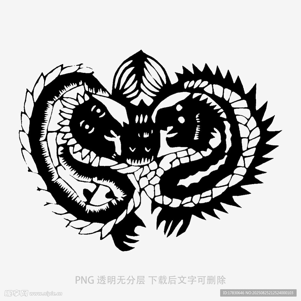 双生龙纹图案设计