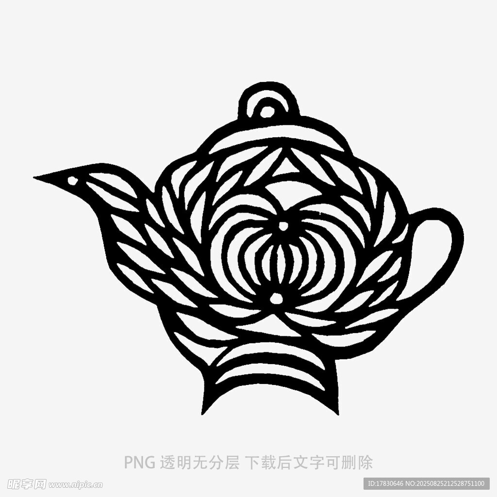 简约线条茶壶图案设计