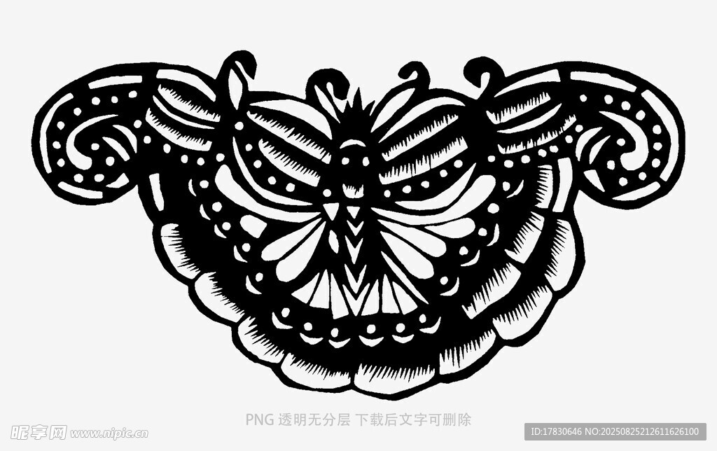 复古蝴蝶花边图案设计