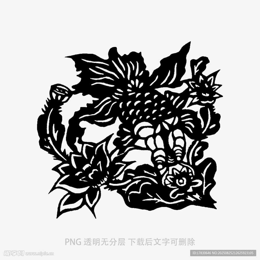 花卉剪纸图案