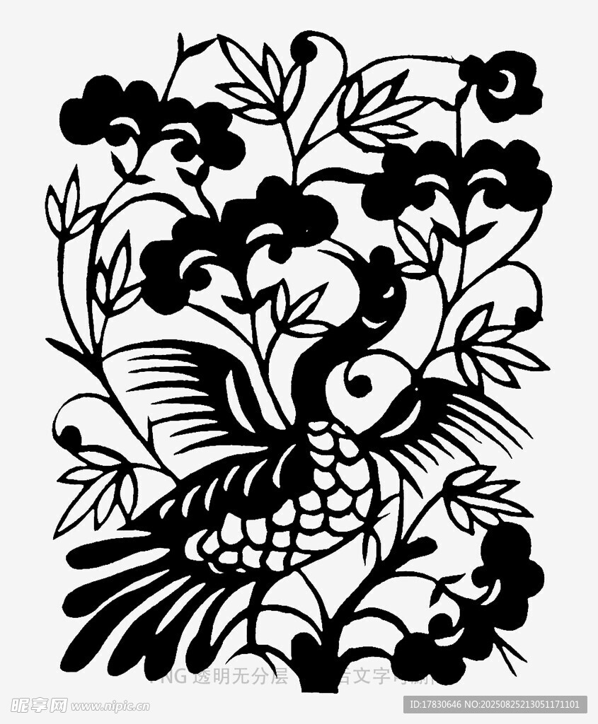花鸟剪纸艺术图案