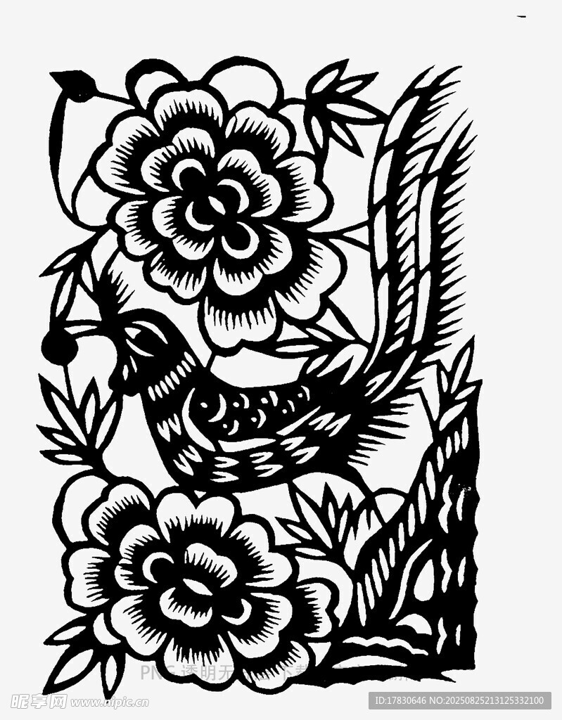 花鸟刺绣图案