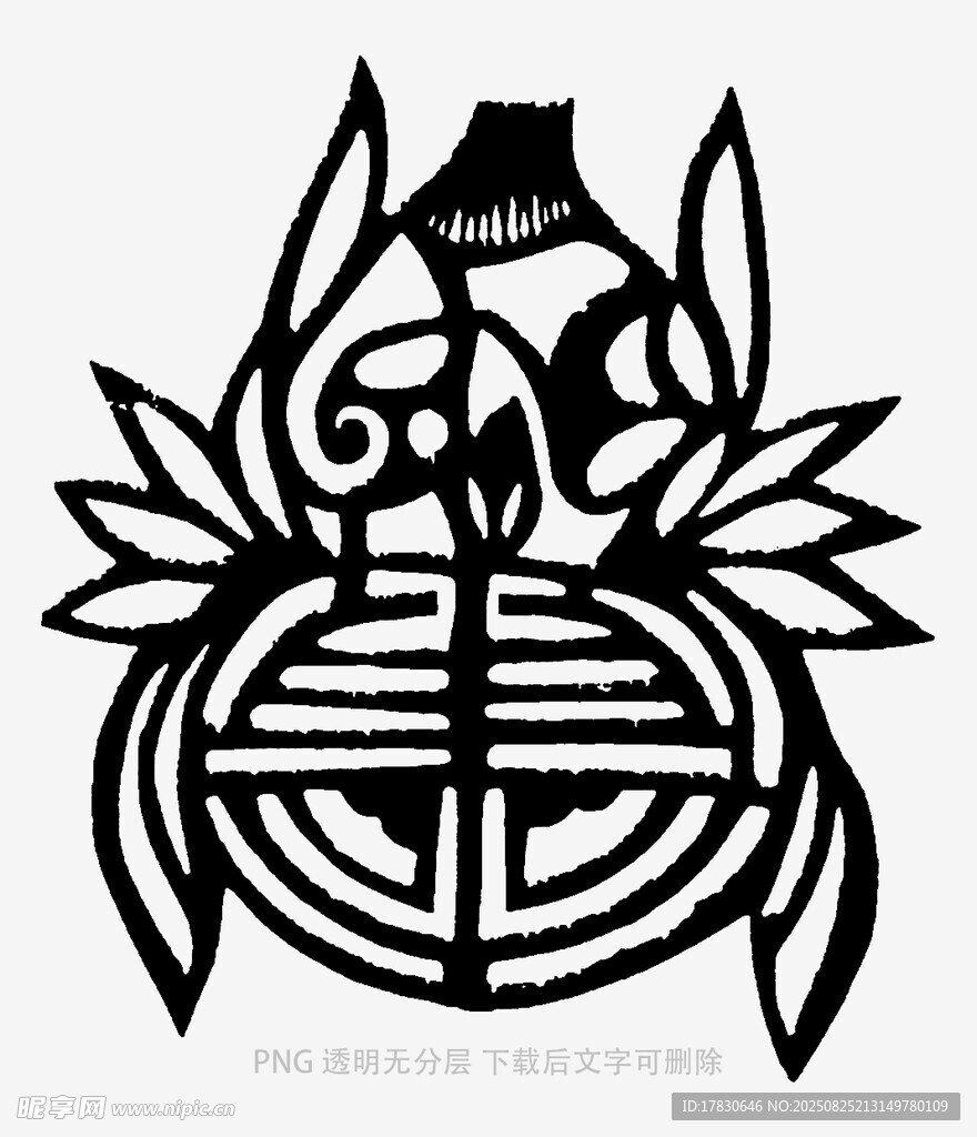 传统剪纸风格螃蟹图案