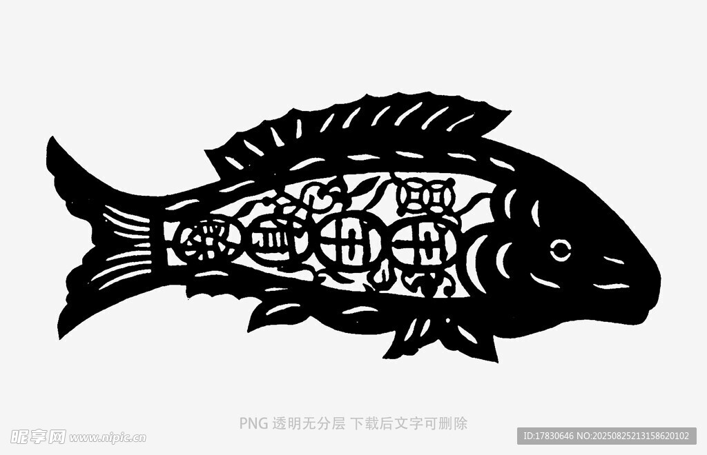 黑白鱼形艺术图案设计