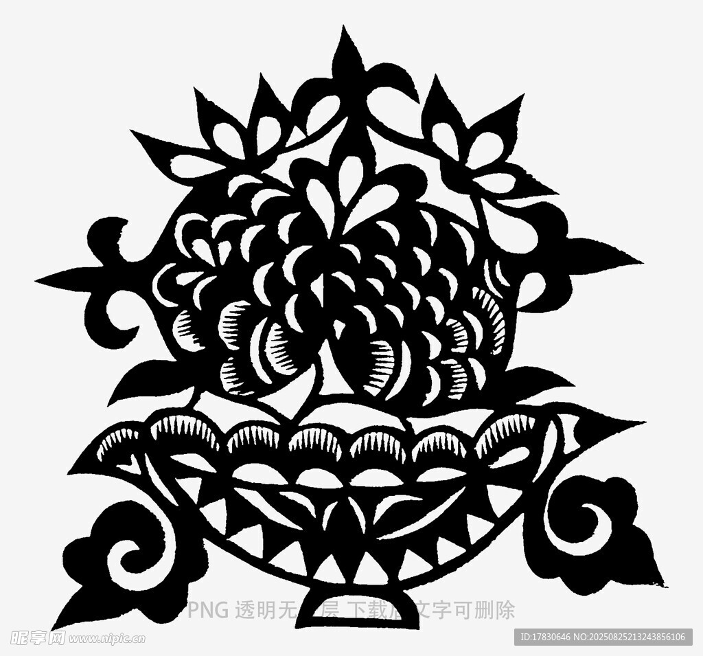 传统中式花卉纹图案