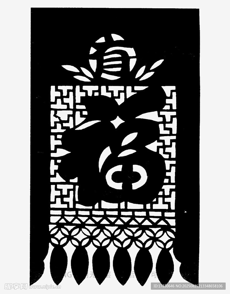 传统剪纸福字图案