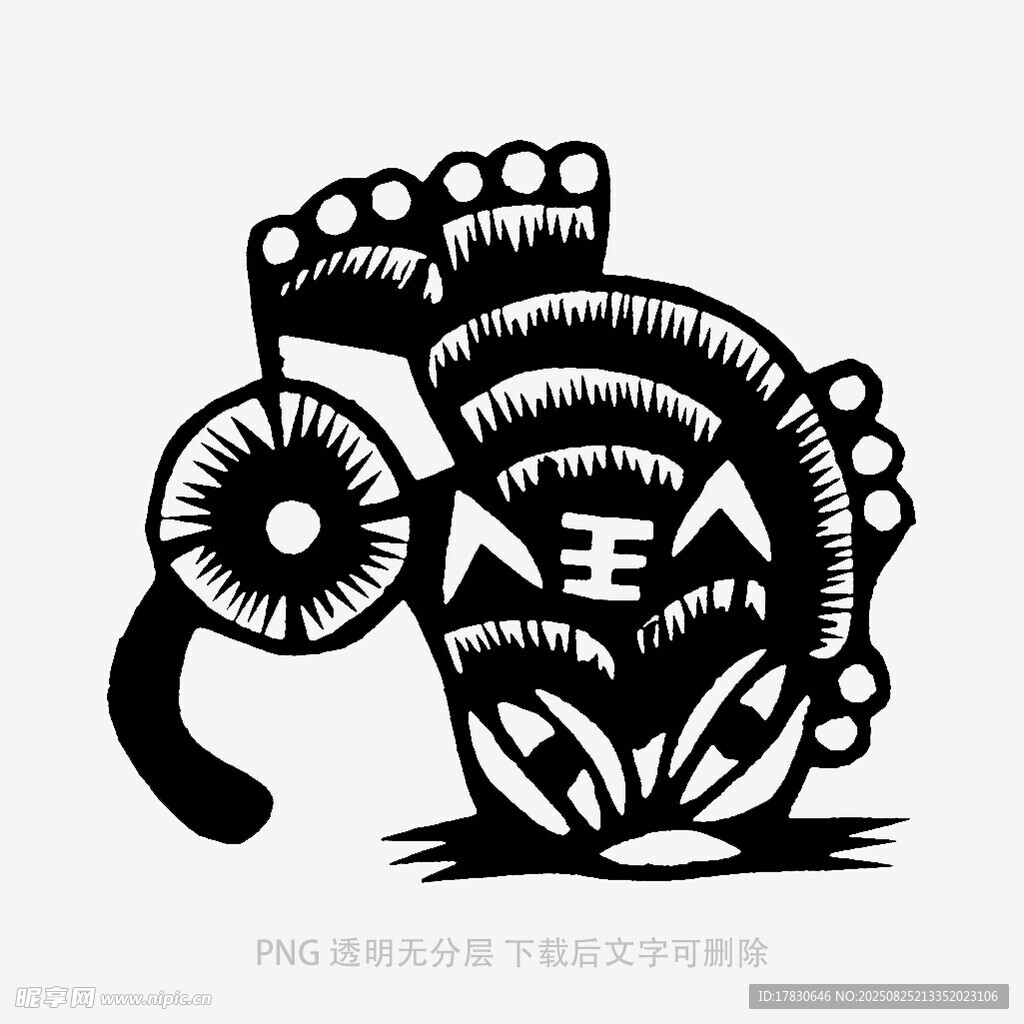 传统剪纸风格的神秘图案