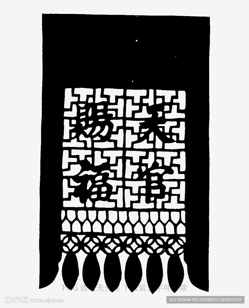 中式传统镂空花纹黑色挂饰
