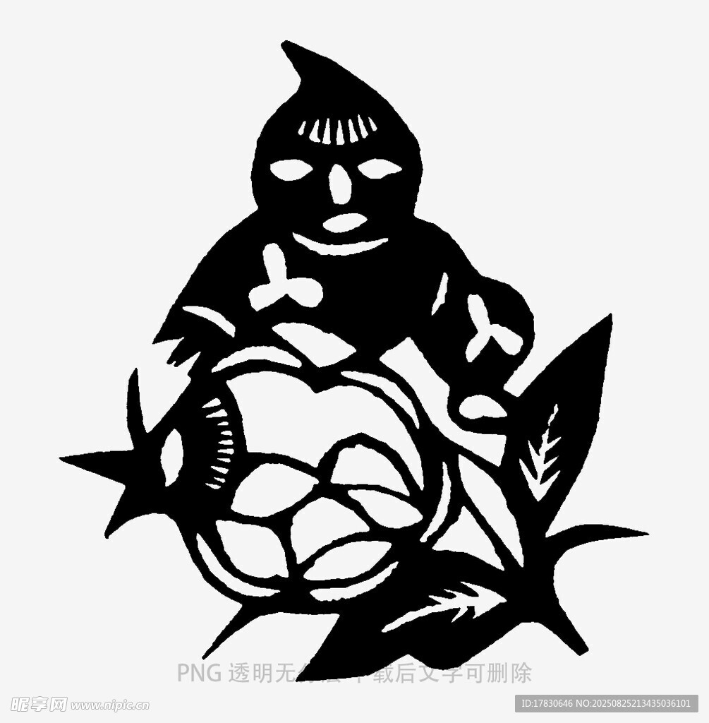 剪纸风格的神秘生物图案