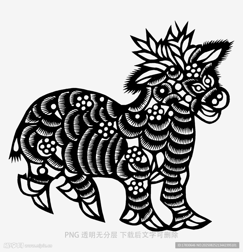 黑白斑马纹样装饰艺术图案