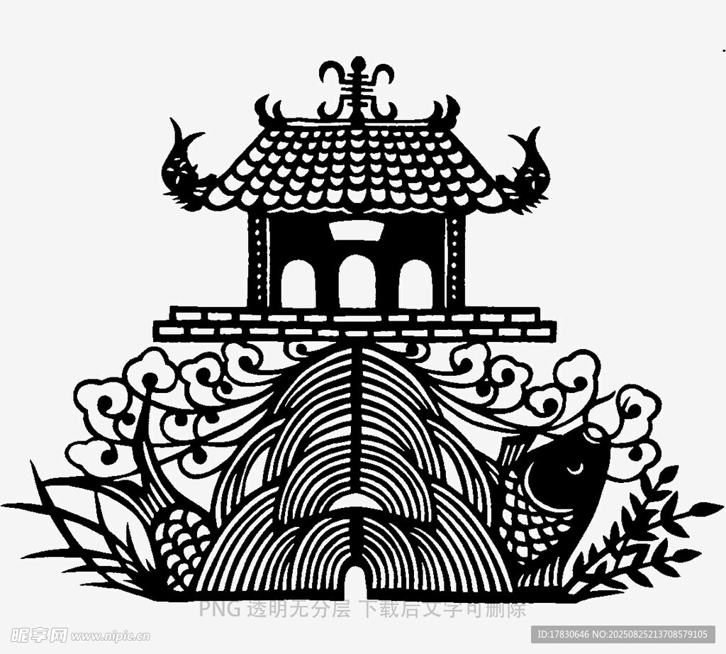 中式传统建筑图案