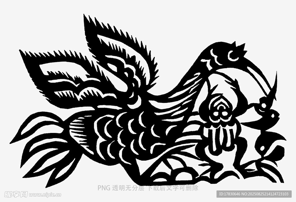 传统剪纸凤凰图案