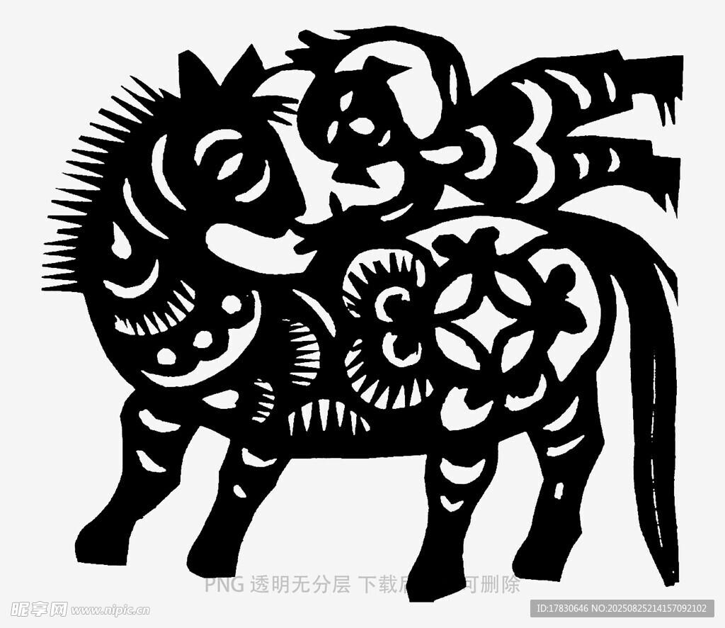 儿童骑马剪纸艺术作品