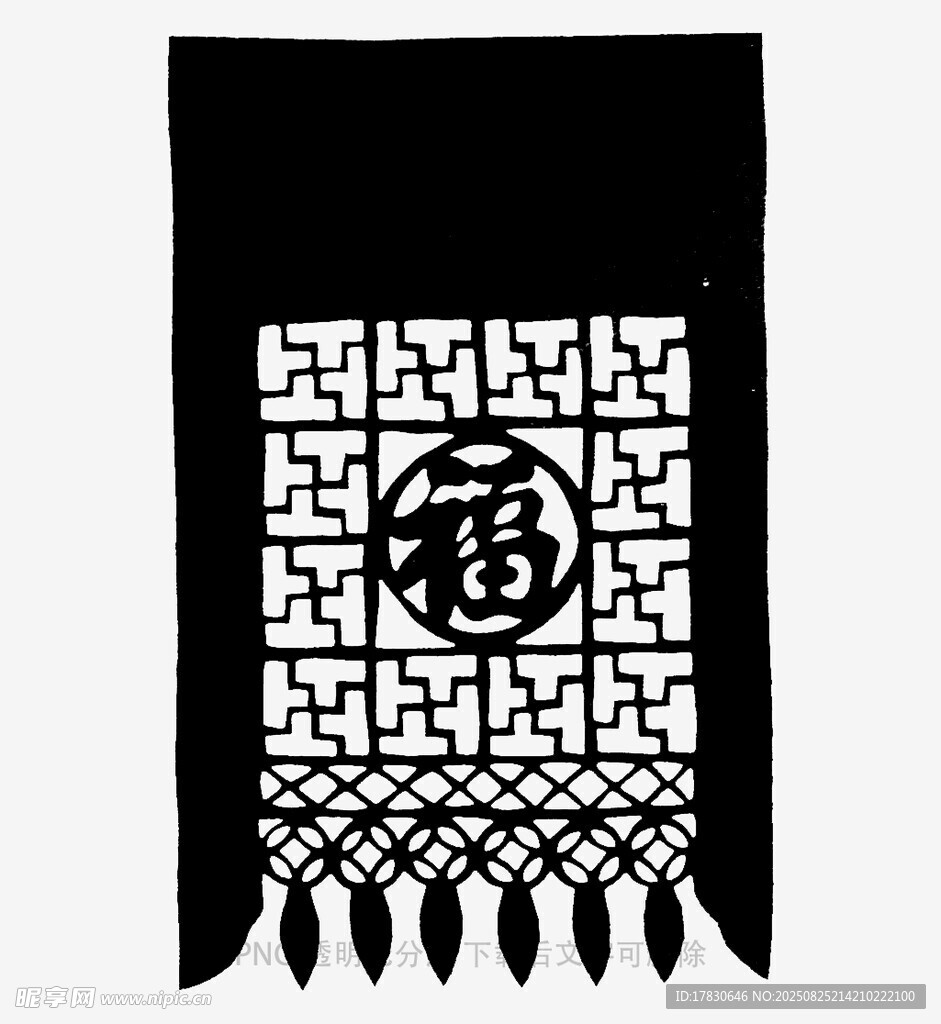 中式福字镂空窗棂装饰