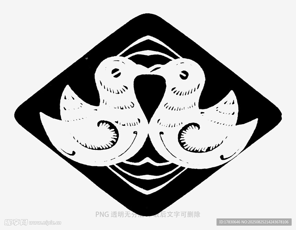 双鸟相依图案