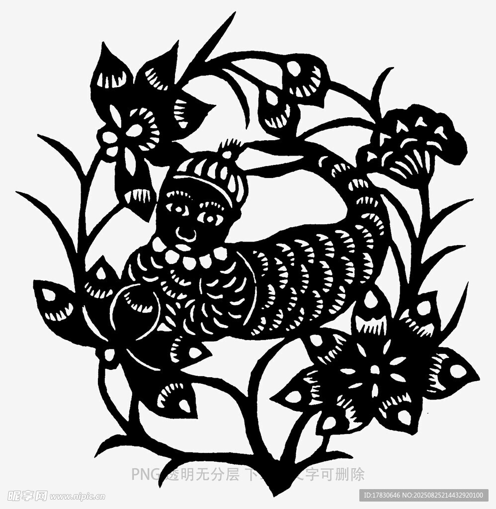 剪纸艺术之灵动瑞兽花卉