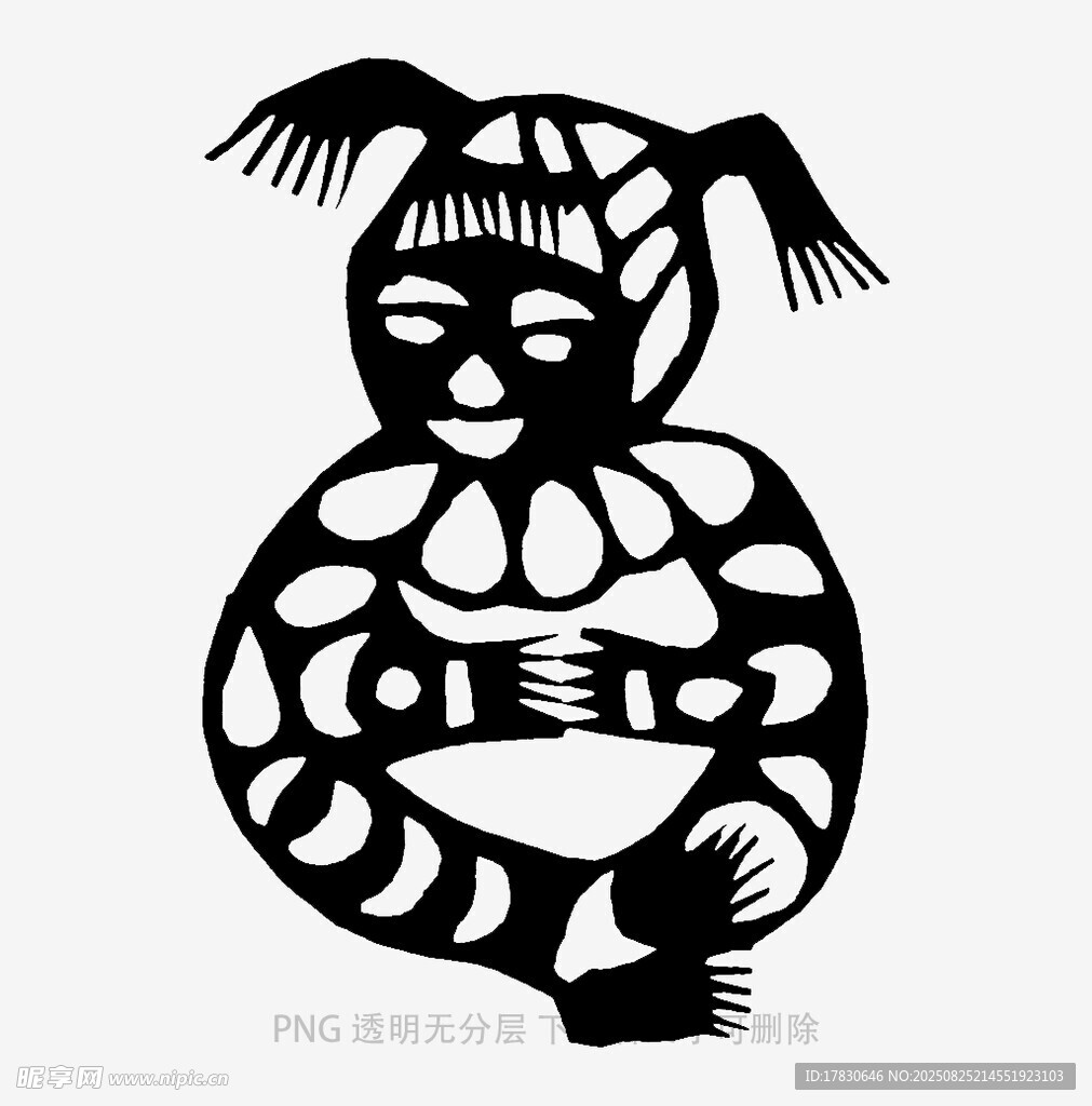 传统剪纸风格的孩童形象