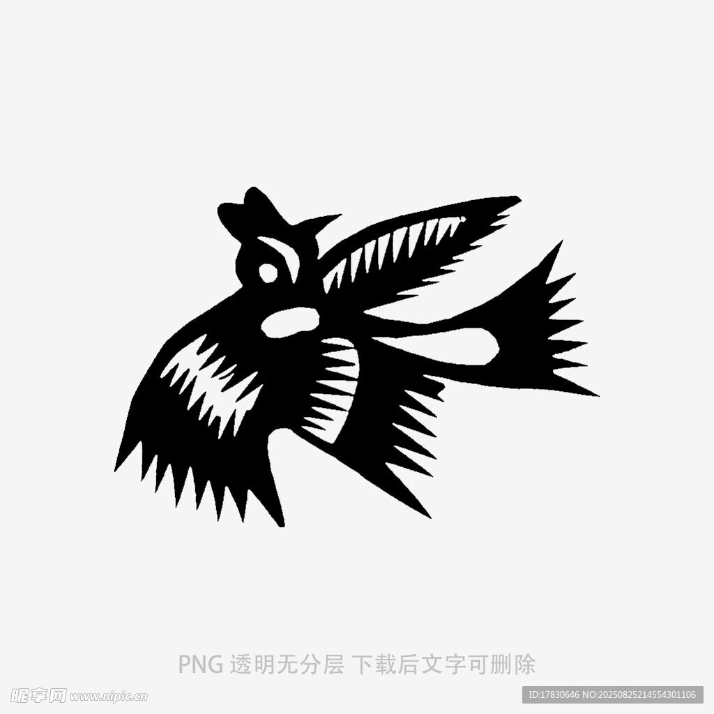 剪纸风格飞翔的鸟