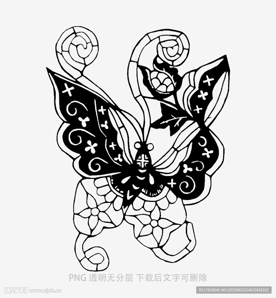 蝴蝶造型的精美传统图案