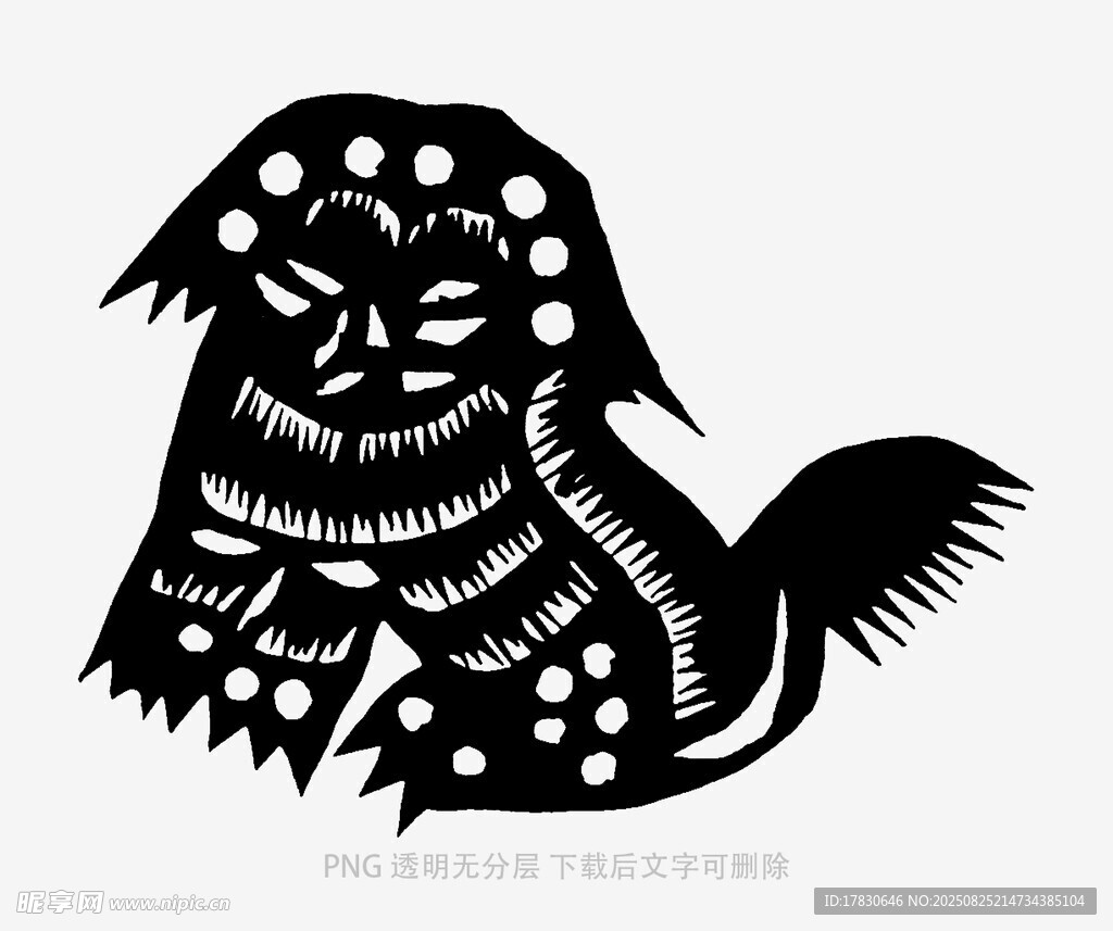 剪纸风格的神秘黑色动物