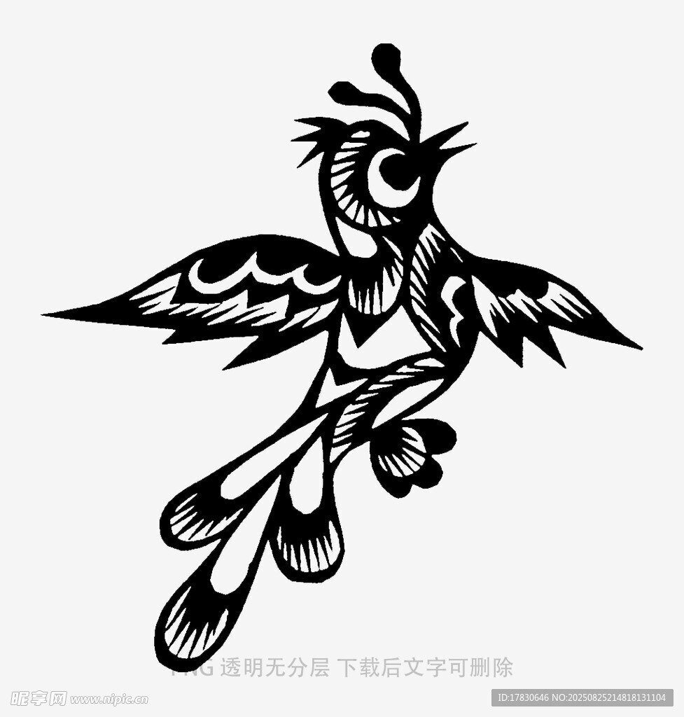 中式飞鸟图腾图案设计