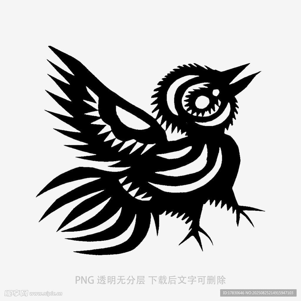 抽象风格展翅飞鸟图案