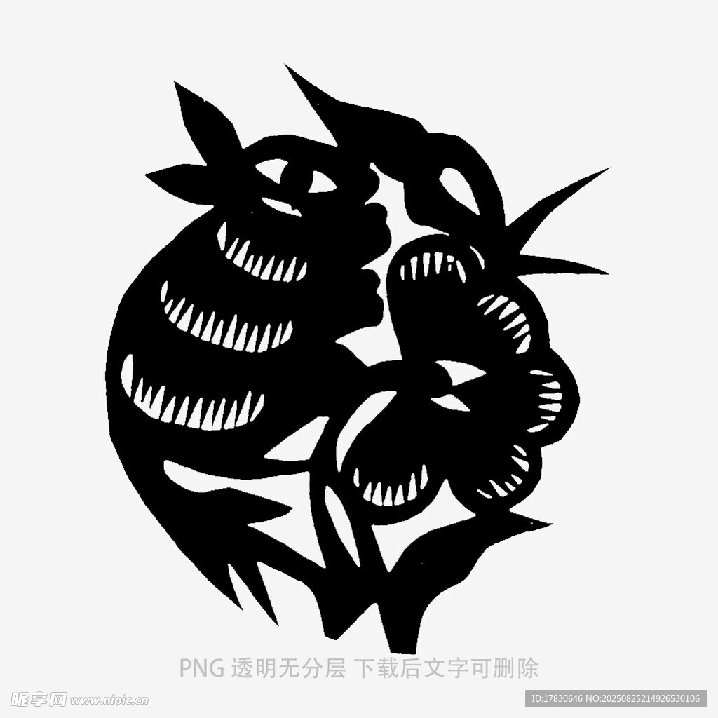 剪纸风石榴图案设计元素